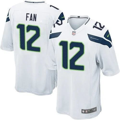 Men Seattle Seahawks #12 Fan Nike White Game NFL Jersey